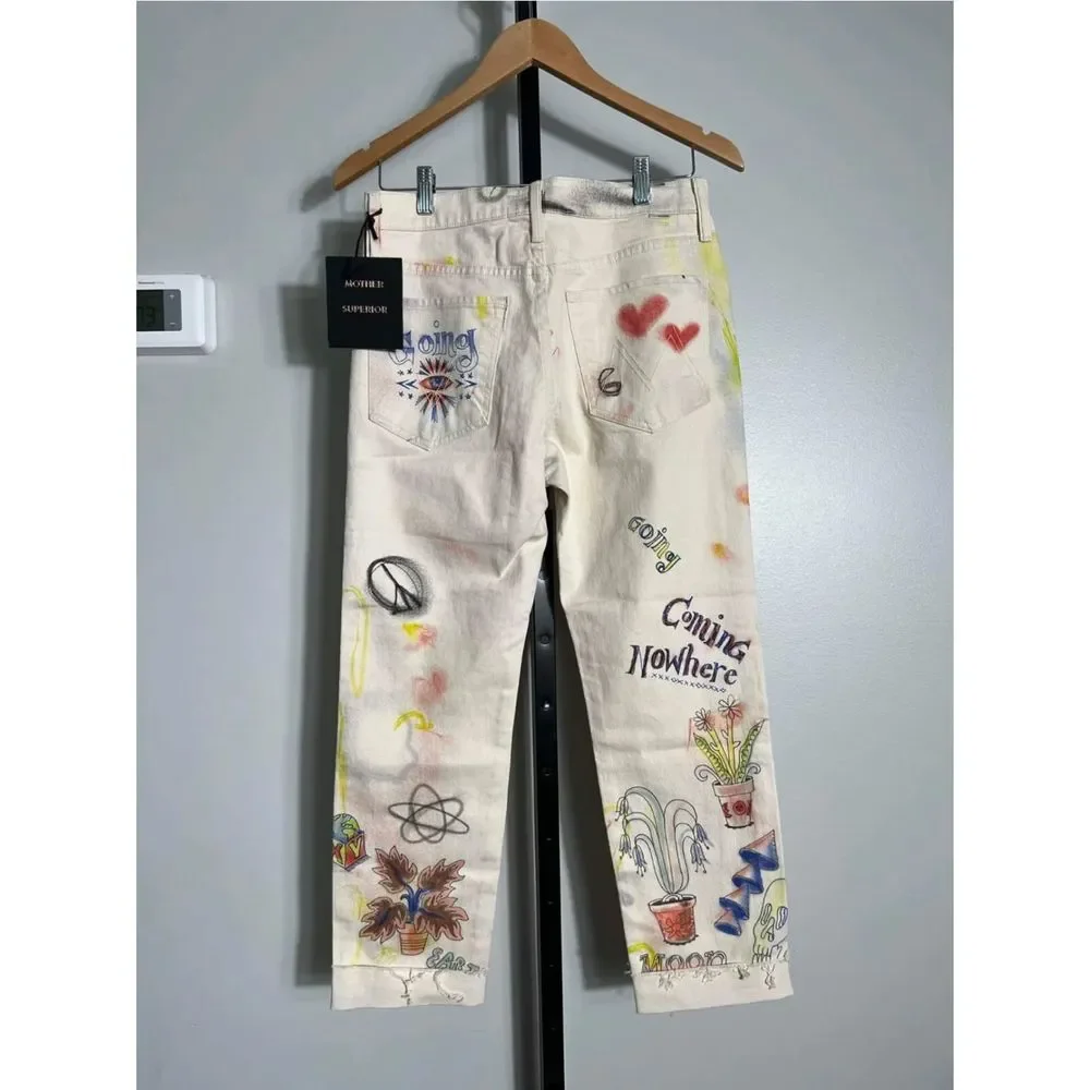 Free People x Mother Scrapper Cuff Fray Ankle Jeans Size 27 NWT - Picture 7 of 7